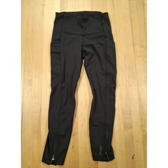Athleta Ultimate Run 7/8 Tight Leggings Women's Extra Small XS Black - EUC - Picture 1 of 8